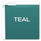 Pendaflex 1/5-Cut Tabs Letter Size Colored Reinforced Hanging Folders - Teal (25/Box)